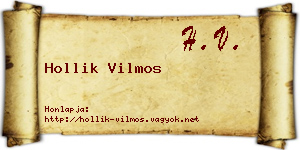 Hollik Vilmos névjegykártya
